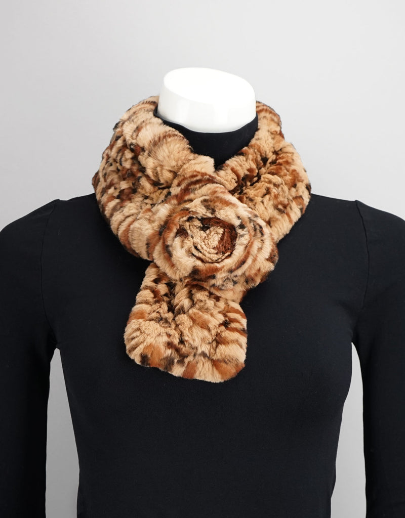Rosette Scarf - Brown Animal