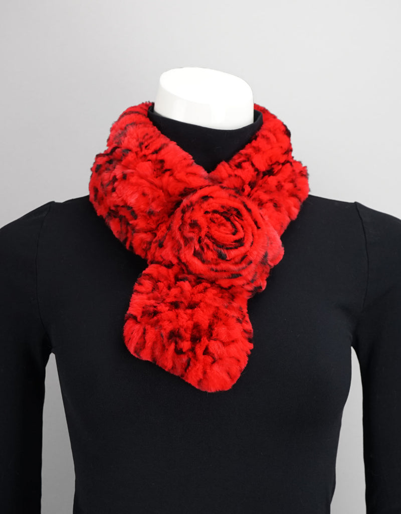 Rosette Scarf - Red Animal