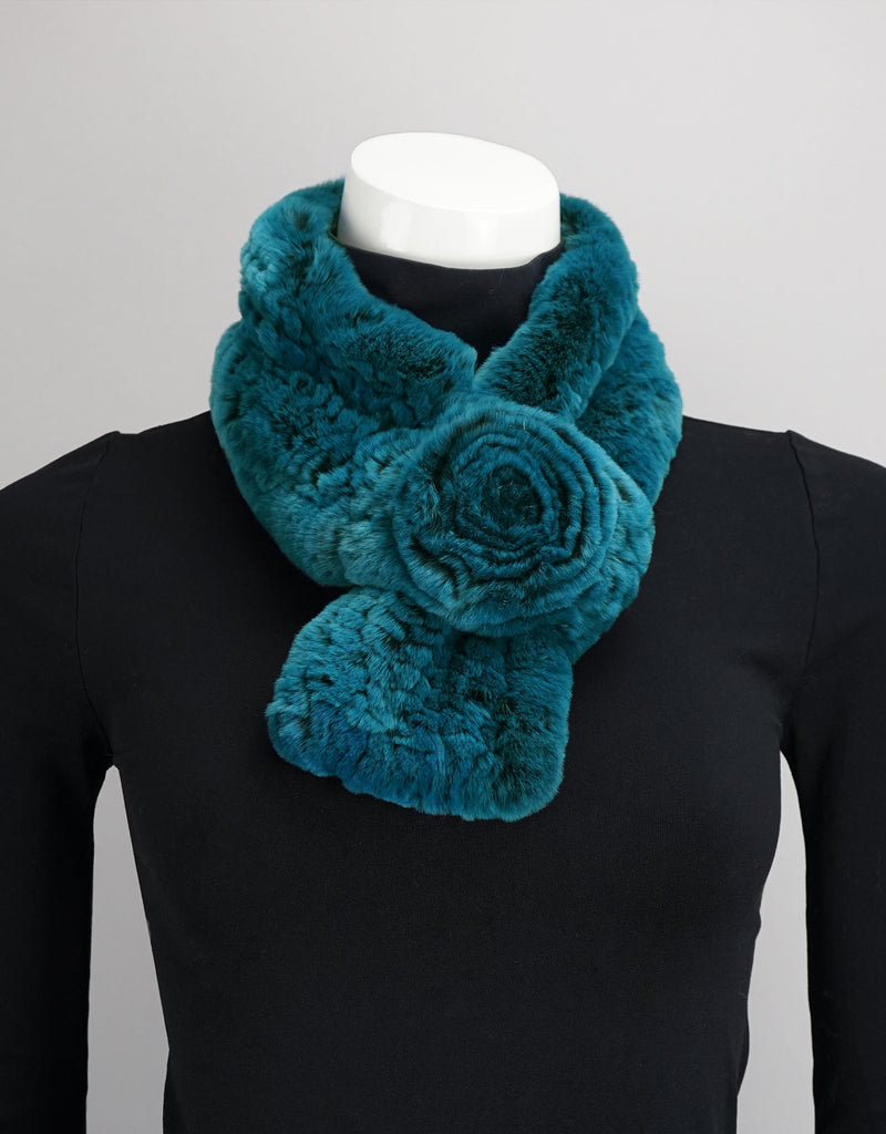 Rosette Scarf - Turquoise