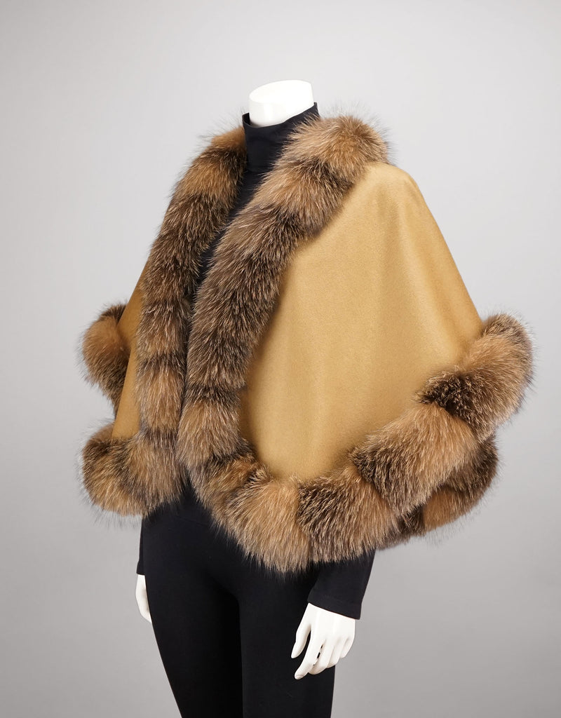Petite Cashmere Blend Cape - Camel