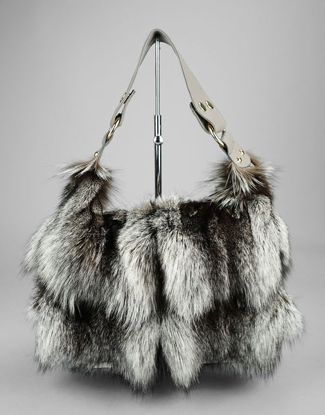 Fox Section Shoulder Bag - Silver - Snowflake