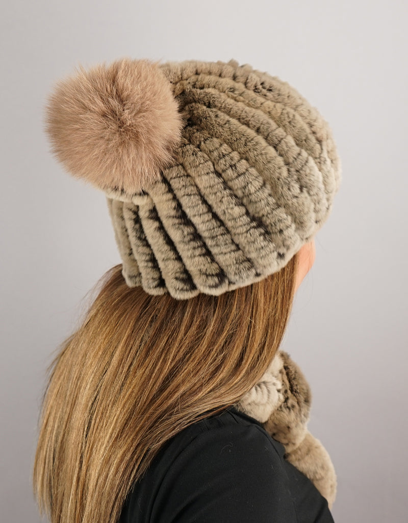 Classic Pom Pom Hat - Brown Camel Taupe
