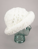 Woven Fur Hat - White