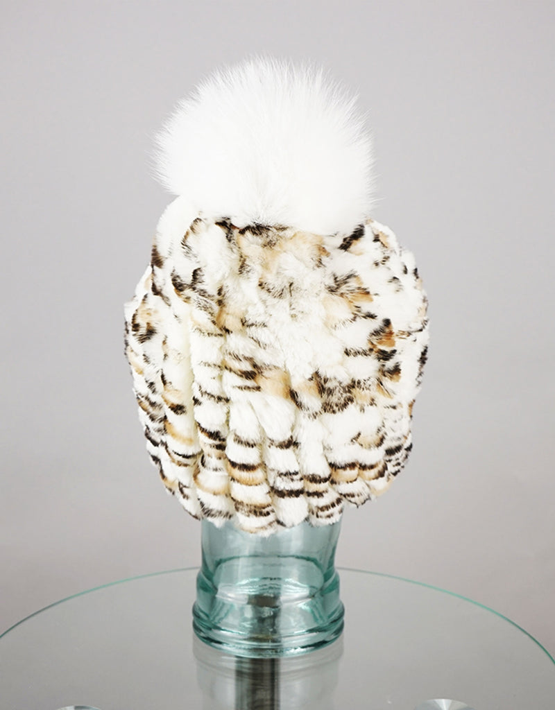 Classic Pom Pom Hat - Cream Animal