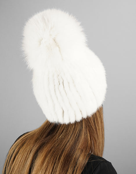 White 2025 mink hat