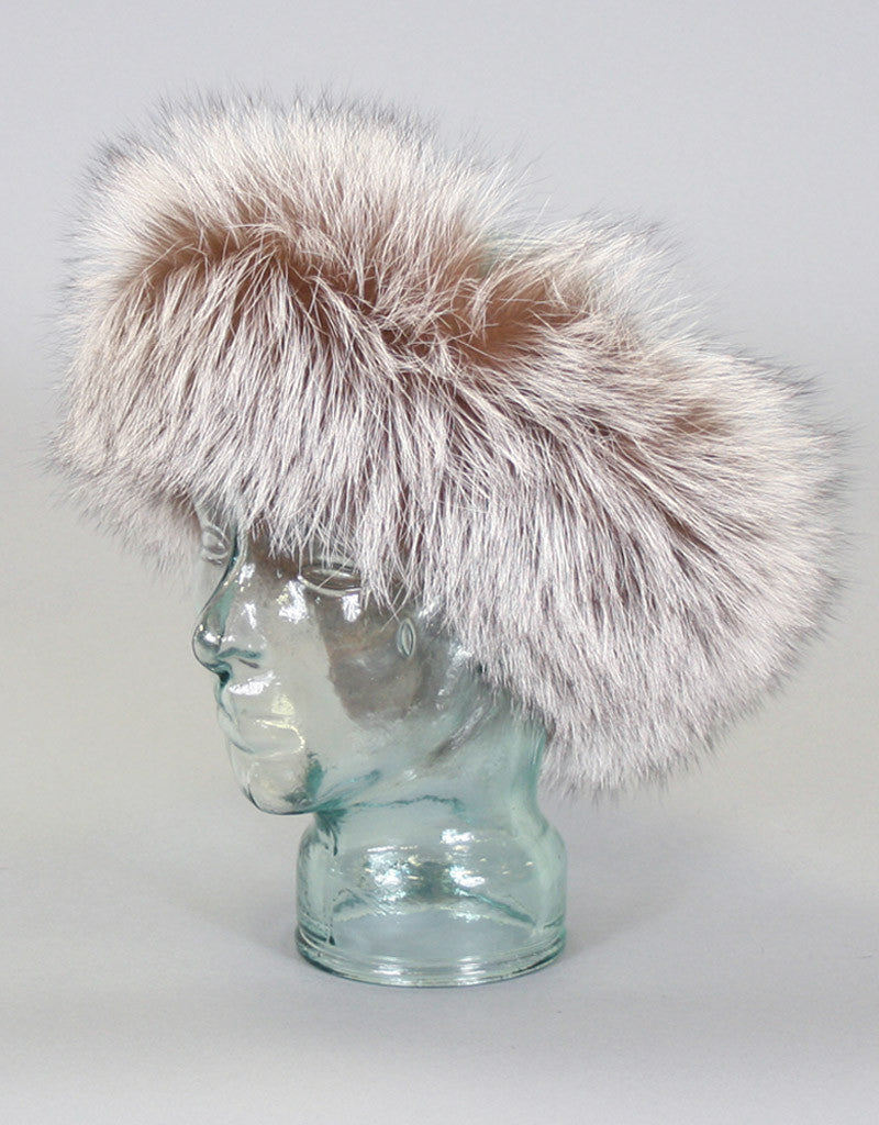 Wide Fur Headband- Pearl