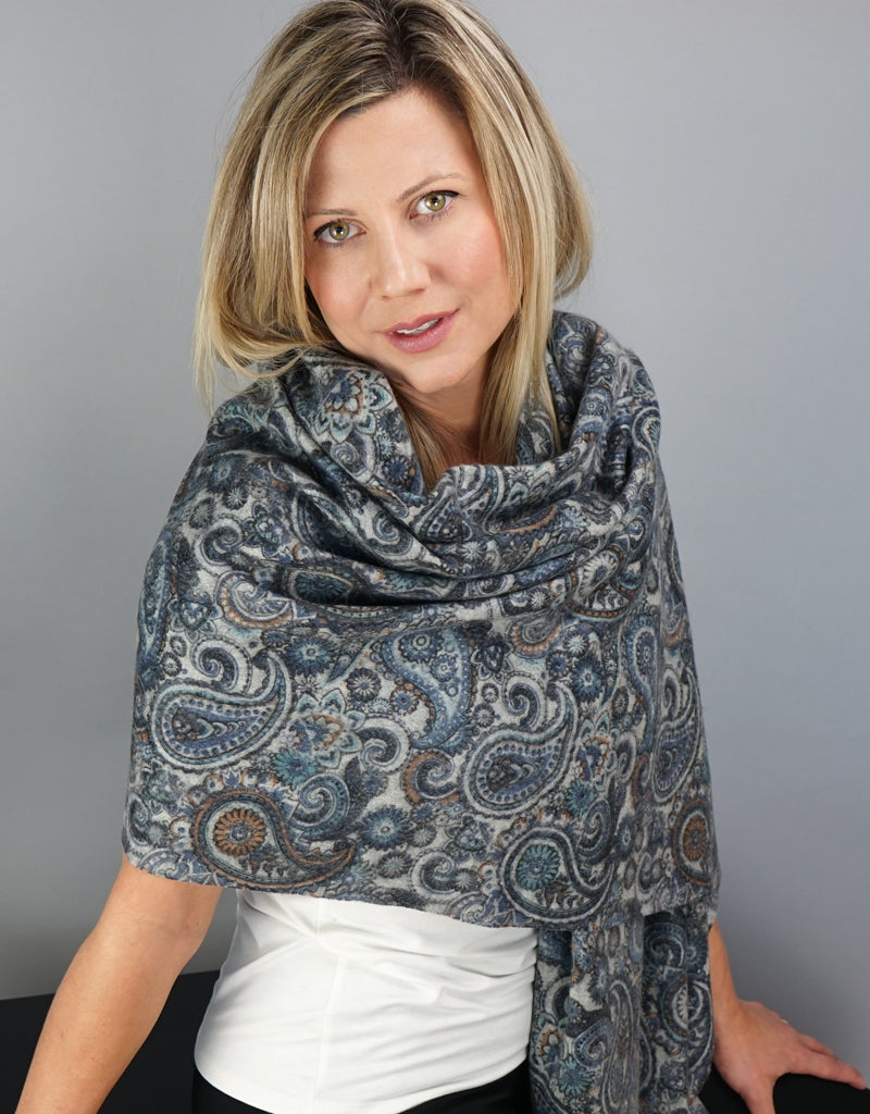 Cashmere Shawl- Azure