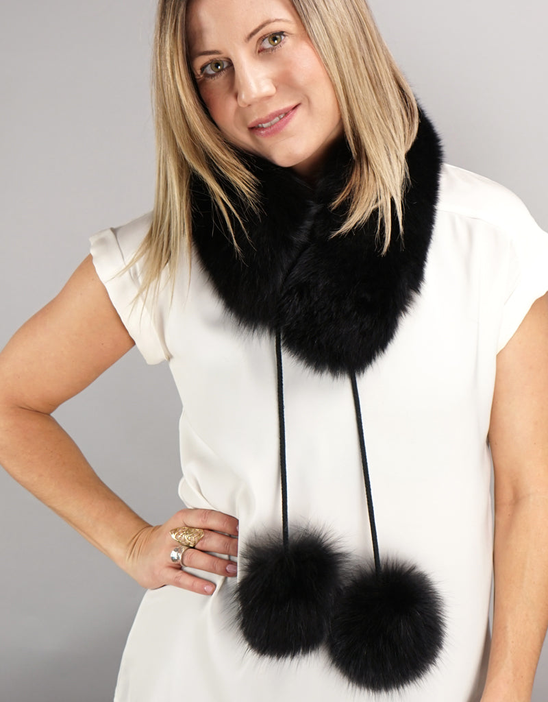 Pom Pom Headband - Black