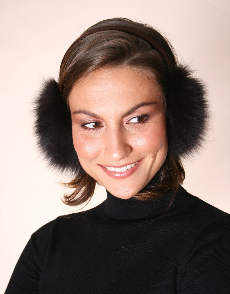Velvet Band Fur Earmuff- Brown