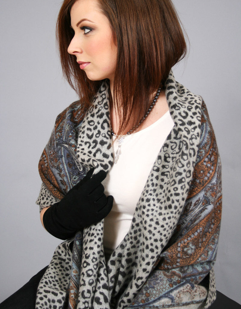 Cashmere Shawl- Grey Blue