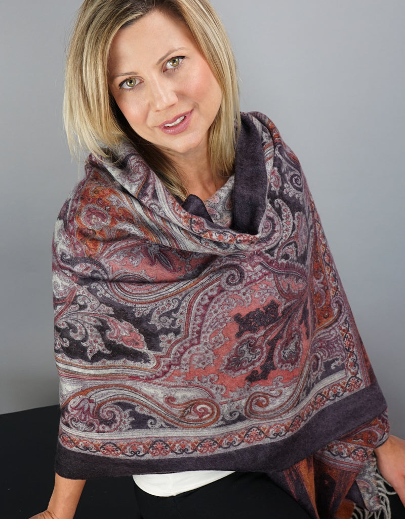 Cashmere Shawl-Mulberry