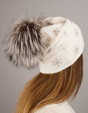 Sparkle Daisy Slouched Toque- White