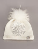 Embellished Snowflake Hat- White