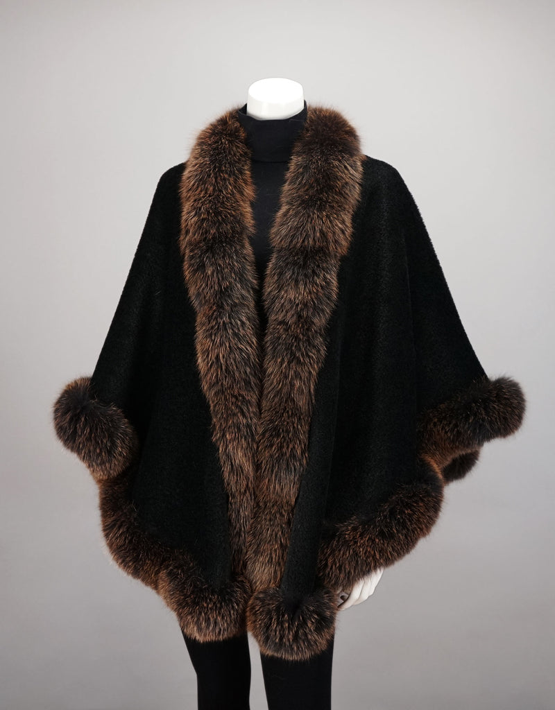 Alpaca Blend Medium Cape - Black Brown