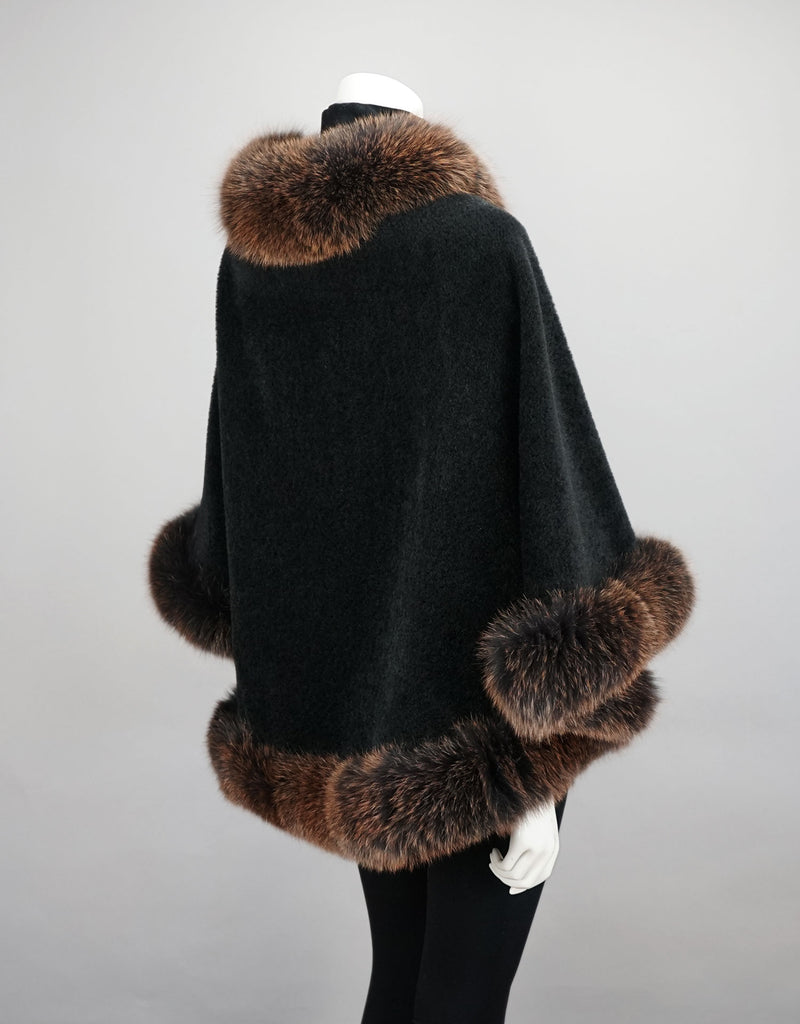 Alpaca Blend Medium Cape - Black Brown