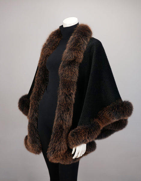 Alpaca Blend Medium Cape - Black Brown