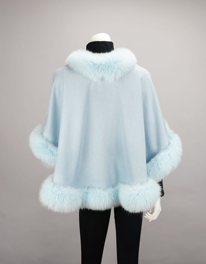 Petite Cashmere Cape - Baby Blue