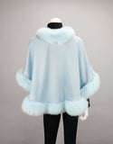 Petite Cashmere Cape - Baby Blue