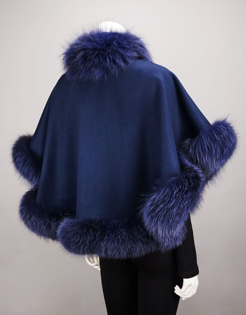 Petite Cashmere Blend Cape - Navy