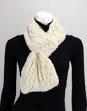 Cable Rex Scarf with Loop - Cashmere