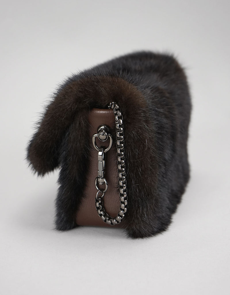 Mink Clutch - Dark Brown