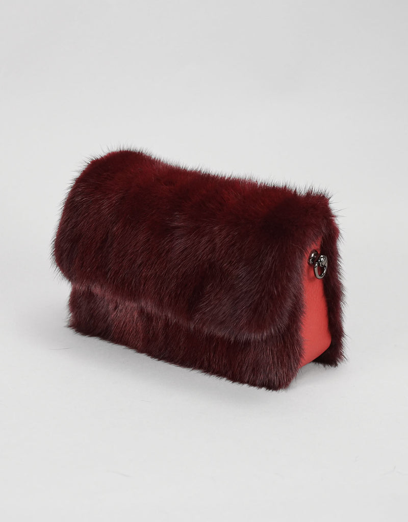Mink Clutch - Burgundy
