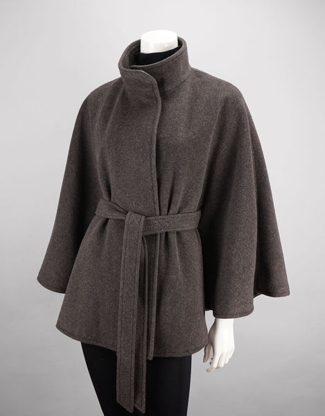 Belted Modern Cape/Jacket - Brown Melange