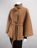 Belted Modern Cape/Jacket -Camel Melange