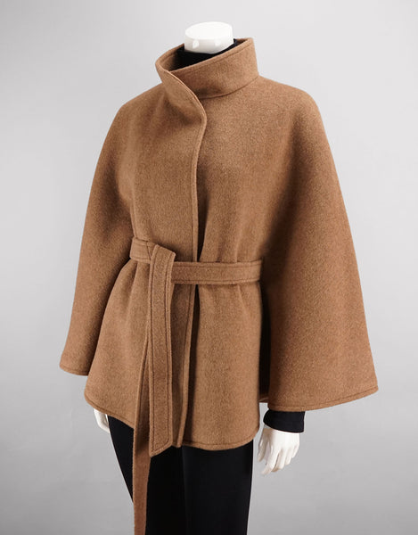 Belted Modern Cape/Jacket -Camel Melange