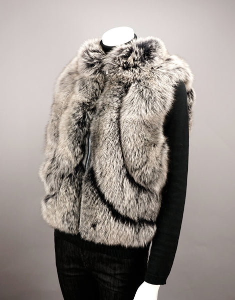 Lux Fur Collar- Fisher Dyed Silver - Snowflake