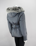 Belted Sporty Jacket-Charcoal Black Frost