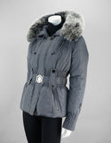 Belted Sporty Jacket-Charcoal Black Frost