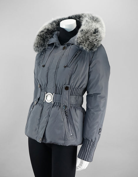 Belted Sporty Jacket-Charcoal Black Frost