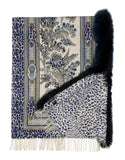 Printed Cashmere Blend Shawl - Navy
