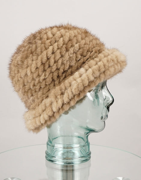 Mink Brim Hat - Light Brown