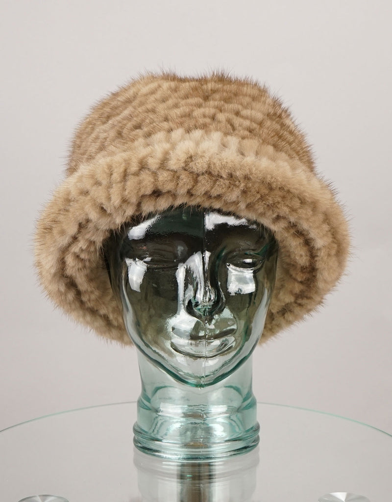 Mink Brim Hat - Light Brown