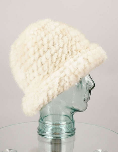 Mink Brim Hat - Pearl