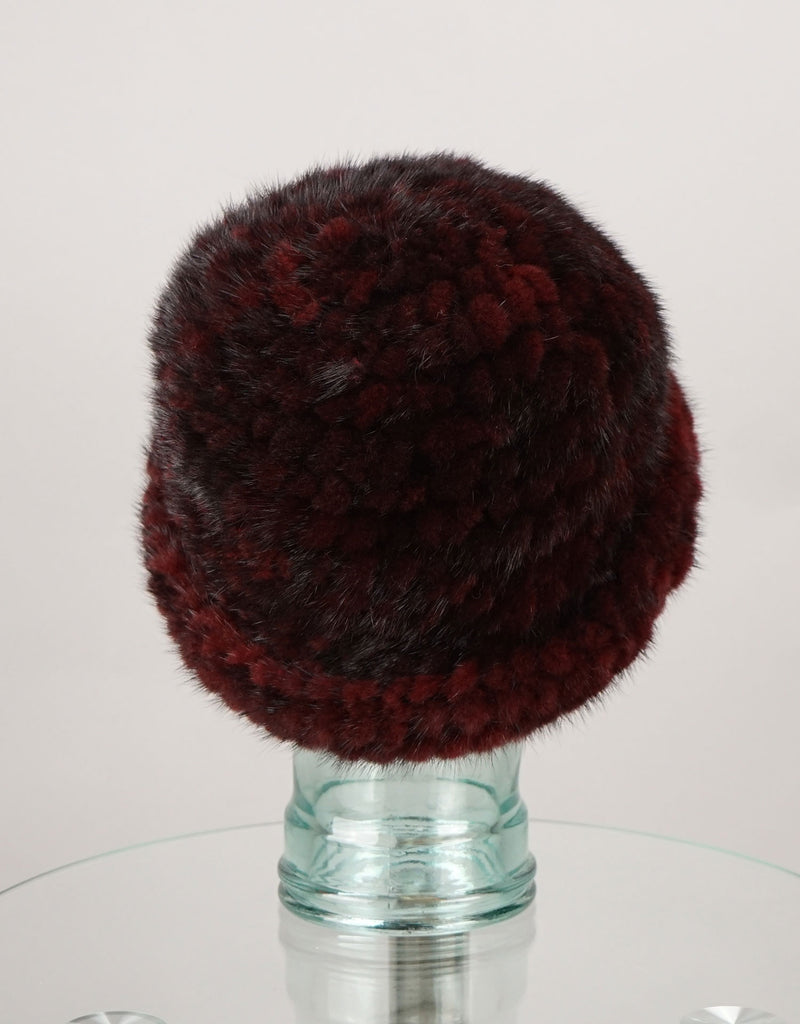 Mink Brim Hat - Burgundy