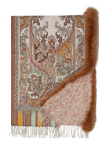 Printed Cashmere Blend Shawl - Brown