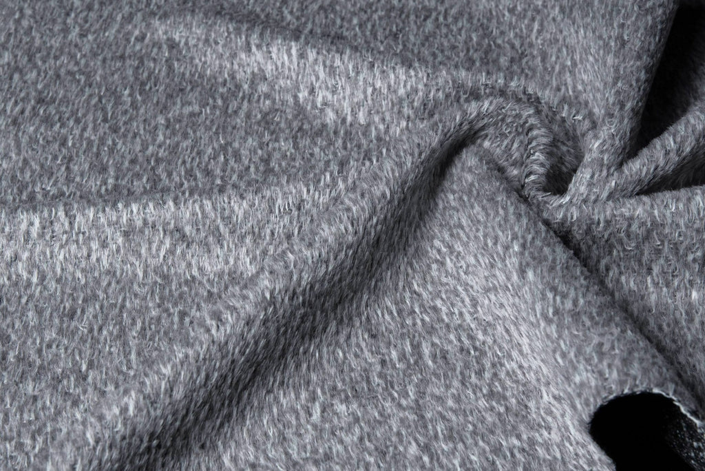 Petite Alpaca Cape with Fox Trim - Silver Black Snow