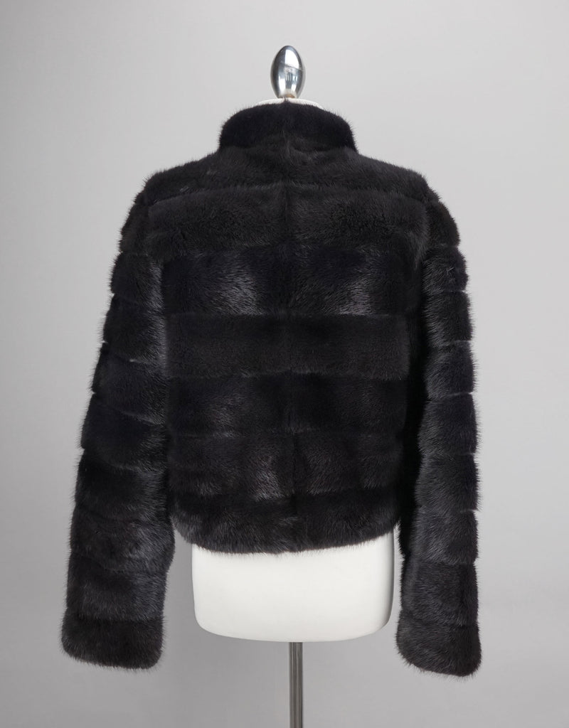 Mink Cropped Jacket - Graphite