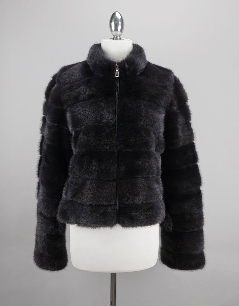 Mink Cropped Jacket - Graphite