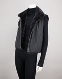 Reversible Mink Vest - Graphite