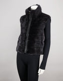 Reversible Mink Vest - Graphite