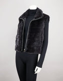 Reversible Mink Vest - Graphite
