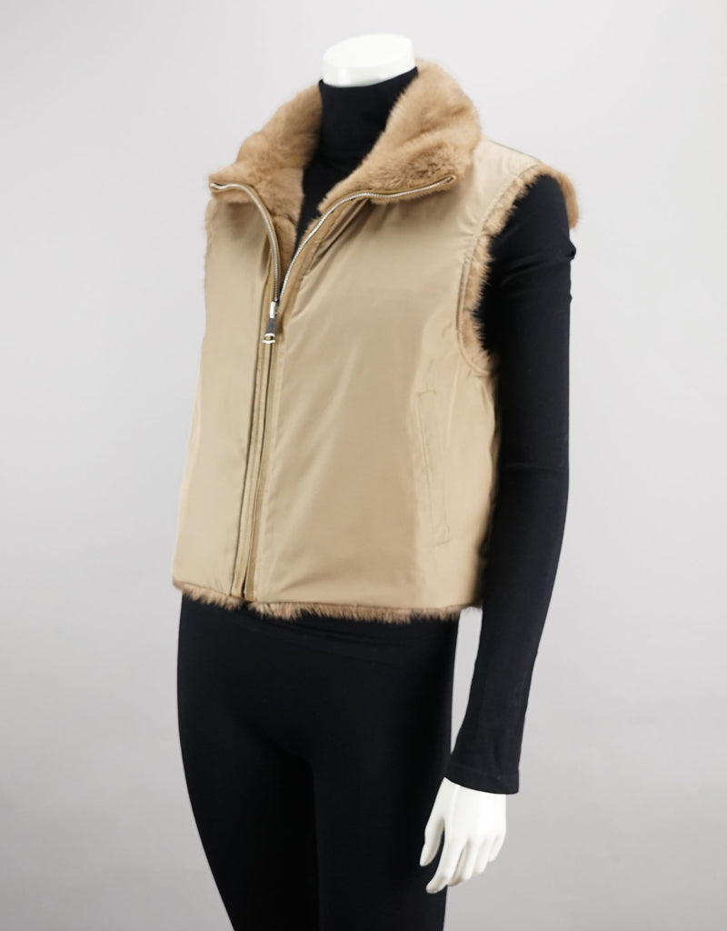 Reversible Mink Vest - Palomino