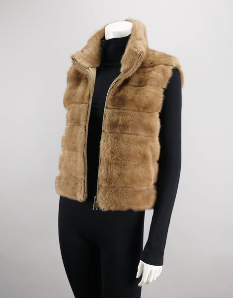 Reversible Mink Vest - Palomino