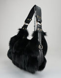 Fox Section Shoulder Bag - Black