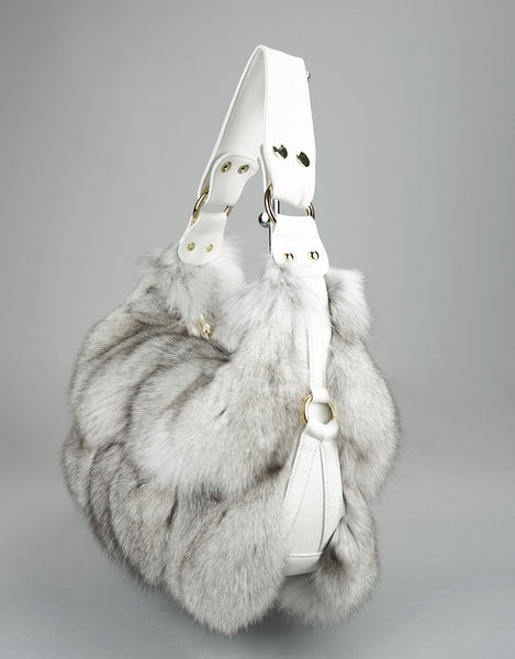 Fox Section Shoulder Bag - Natural Blue