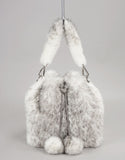 Mink Mini Bucket Bag - White Cross